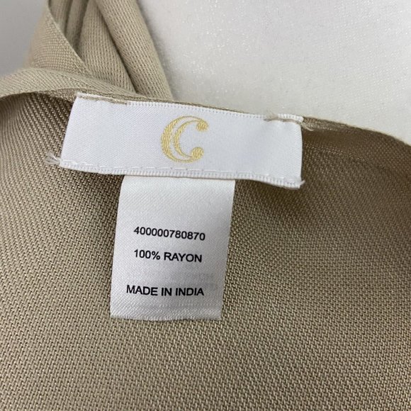 Charming Charlie Sand Tan 100% Rayon 74" x 20" Fringe Scarf - Excellent UC - Picture 6 of 6